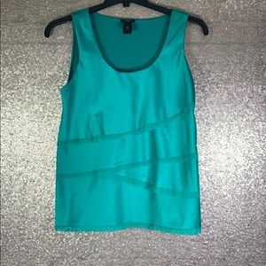 ANN TAYLOR || Petite Green Distressed Tank